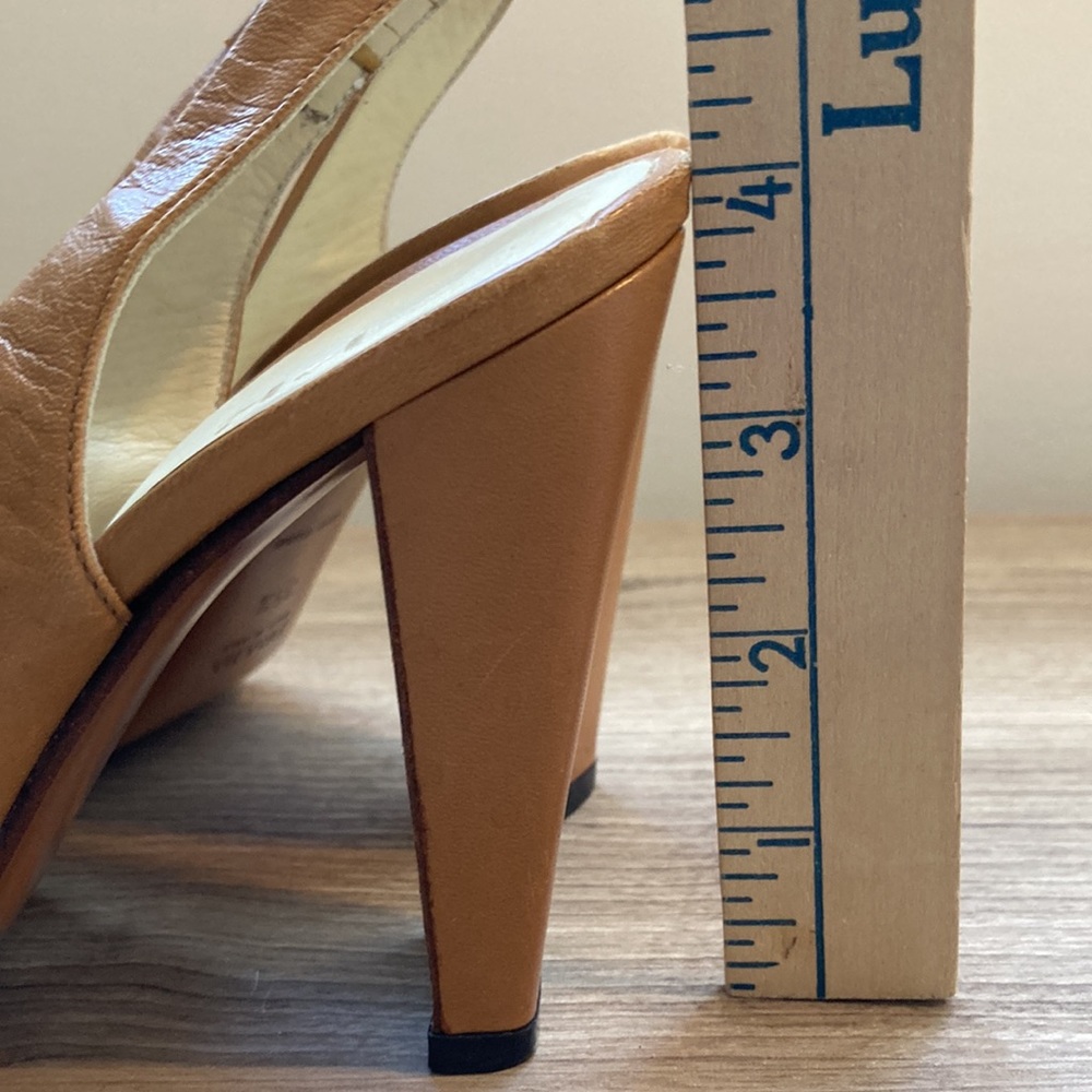 Prada sling back pointy shoes sandals size 35,5 rectangle heel - Picture 15 of 16